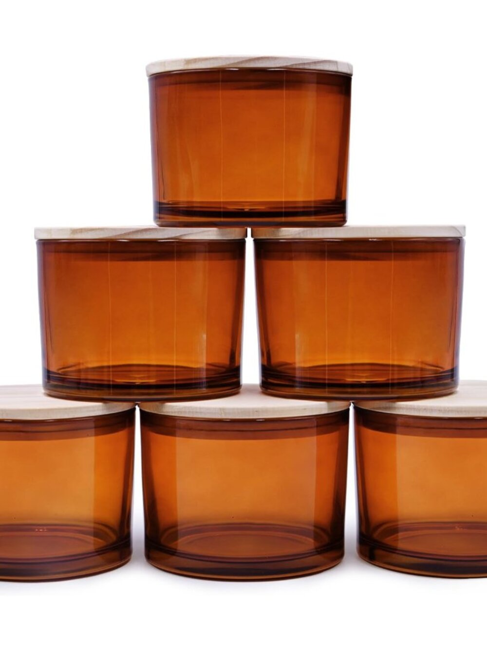 18 OZ Thick Candle Jars for Making Candles 6 Pcs, Empty Jars with Wood Lids for